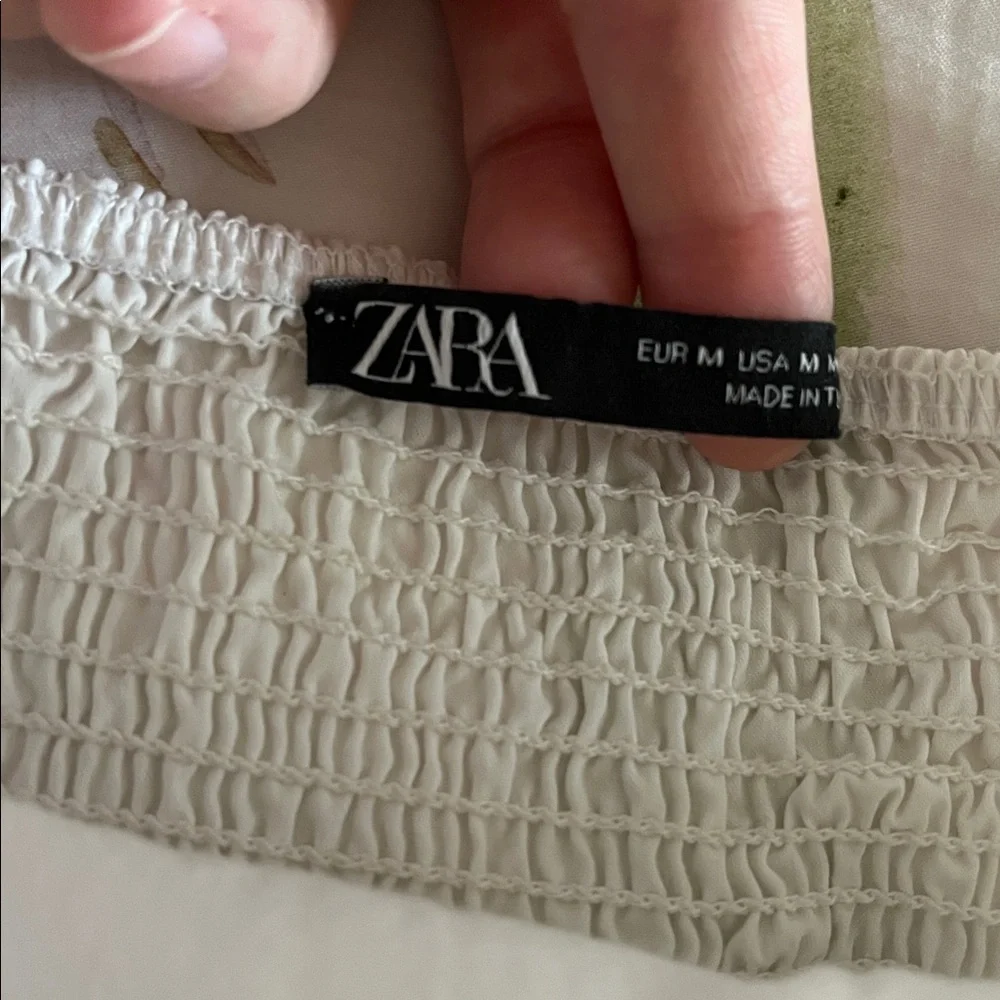 White Zara Tube Top With Smocked Back - Picture 3 of 3